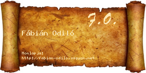 Fábián Odiló névjegykártya